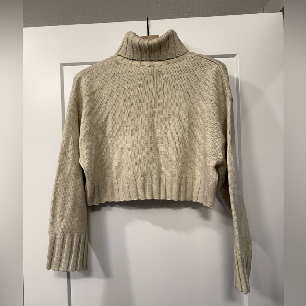 Divided Cream Turtleneck Sweater